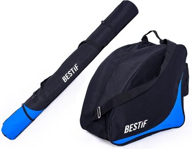 Набір для перевезення лиж та черевиків Skitasche: водонепроникний мішок для лиж до 175 см та сумка для черевиків | Чорний