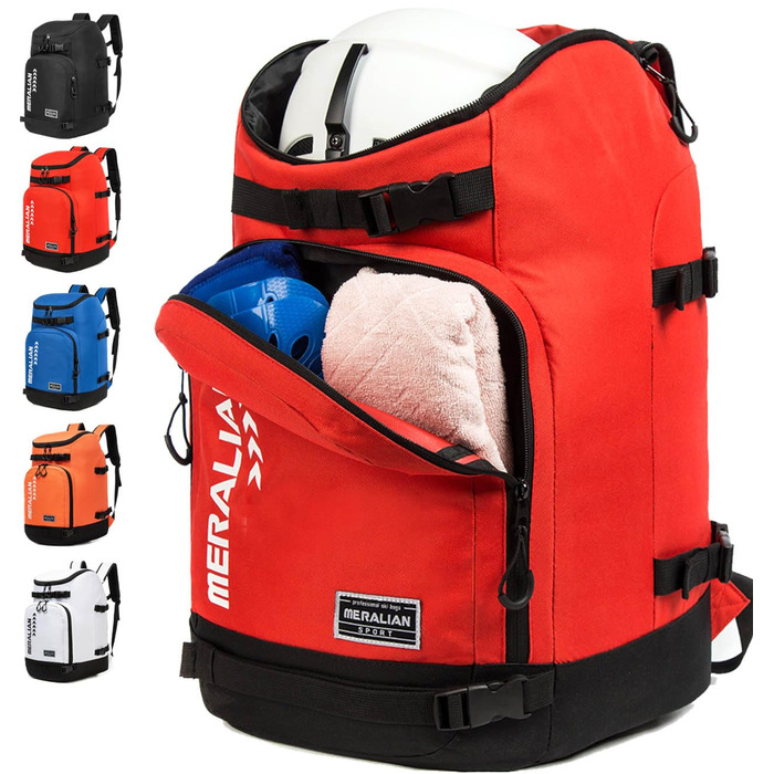 Чохол для гірськолижних черевиків 50L, водонепроникний рюкзак для подорожей, вміщує шолом, маску та одяг (Червоний-03)