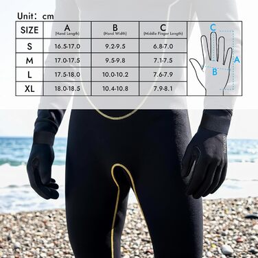 PAWHITS Неопренові рукавички 3 мм для плавання, дайвінгу, каякінгу та серфінгу - чоловічі та жіночі, з антиковзким покриттям (з регульованими ремінцями, розмір L)