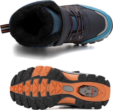 Зимові черевики для дітей TARELO - непромокаючі зимові черевики Mid, черевики для снігу, для хлопчиків/дівчаток, утеплені туристичні черевики, 32-39 (Сапфіровий, 36 EU)