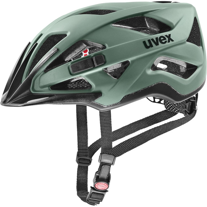 Велошолом Uvex Active CC універсальний, зелено-чорний, 52-57 см, індивідуальне регулювання, сумісний з LED