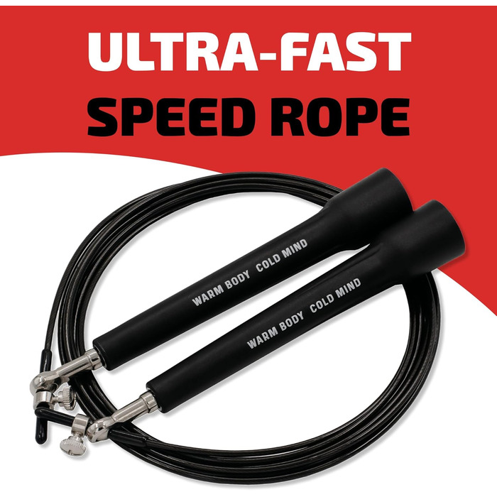 Регульоване скакалка Speed-Springseil для чоловіків та жінок, для важкої атлетики, боксу, фітнесу, занять спортом в приміщенні та на вулиці (Чорний)