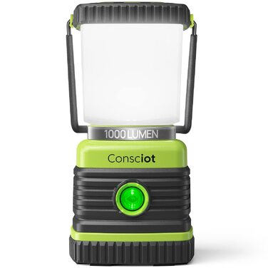 Ліхтар кемпінговий LED Consciot, 1000 лм, 4 режими, водонепроникний IPX4, на батарейках для дому та вулиці