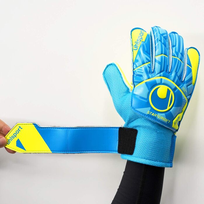 Воротарські рукавички Uhlsport Radar Control Starter Soft для дорослих, футбольні, розмір 8, сині/жовті