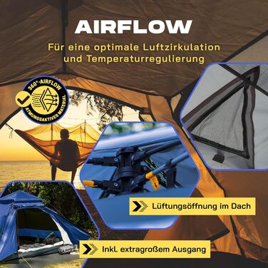 Намет Lumaland Outdoor Kuppelzelt для кемпінгу та подорожей, 2-3 особи, 215x195x120 см, блакитний