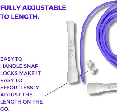 Скакалка Elevate Speed Rope MAX, професійна, з міцного ПВХ з нейлоновим сердечником, 5 мм, довжина до 3 м, посилені ручки