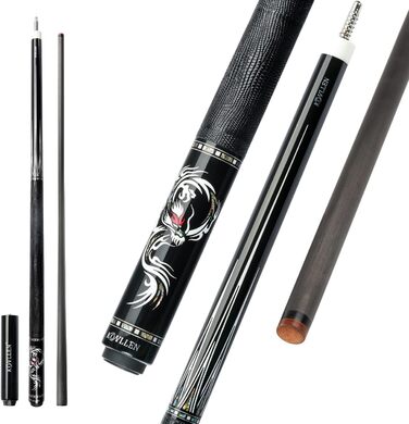 KONLLEN Billardqueue з карбону, 58 дюймів: професійний більярдний кий для дорослих, повна карбонова технологія, низький коефіцієнт відхилення, наконечник 12.5 мм (Pro Taper, ультрагладкий) AING-1F