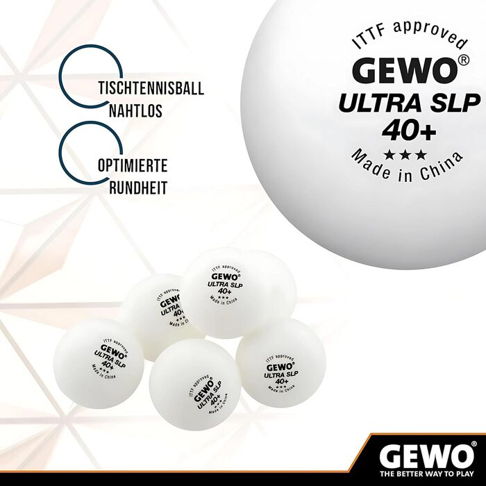 GEWO Ракетка для настільного тенісу CS Energy Control, професійна, ITTF, контроль, висока обертальність, готова, опукла ручка, губка 1,8 мм