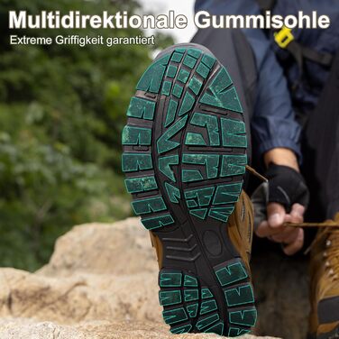 Чоловічі трекінгові черевики EARLDE, водонепроникні, легкі, для хайкінгу та активного відпочинку (41 EU, Коричневий)