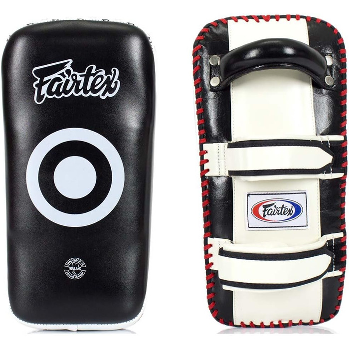 Тайські лапи Fairtex KPLC2, чорні-білі, для кікбоксингу, боксу та ММА