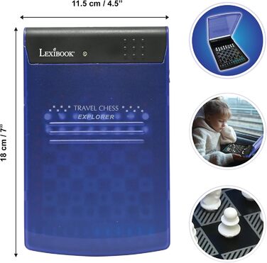 Електронні шахи Lexibook Harry Potter з тактильною клавіатурою, світловими та звуковими ефектами, 32 деталі, 64 рівні складності, сімейний набір, CG3000HP