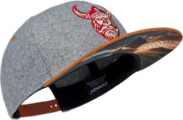 Кепка-снапбек Cadency унісекс з прямим козирком, регульована бейсболка Viking (сіра, один розмір)