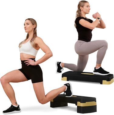 Hop-Sport Steppbrett HS-PP033AS: регульований степер для фітнесу з 3 сходами та антиковзким покриттям, витримує до 350 кг