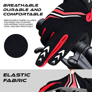 Велосипедні рукавички BEAST RAGE Vofinger для їзди на велосипеді, гірському велосипеді (MTB), BMX, шосе, чоловічі та жіночі, червоні (L)