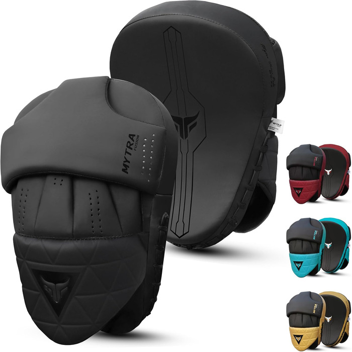 Рукавиці для боксу Mytra Fusion Box Pratzen Gebogen - чорні, для MMA, муай-тай, карате, кікбоксингу