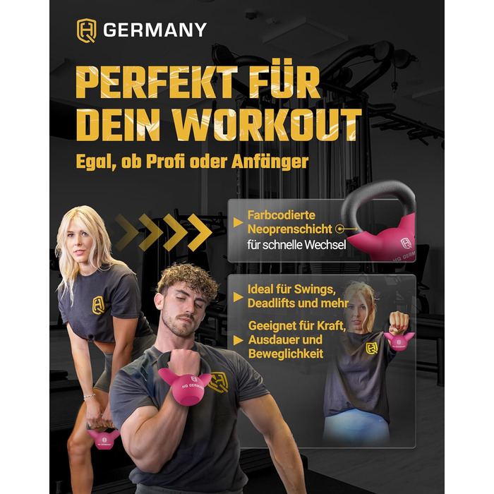 Гантель з неопрену HQ Germany® Vollguss 2-32кг | Комплекти для початківців | Точність ваги ±2,0%