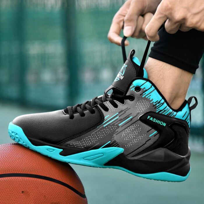 Чоловічі баскетбольні кросівки хай-топ, блакитні, розмір 48 EU