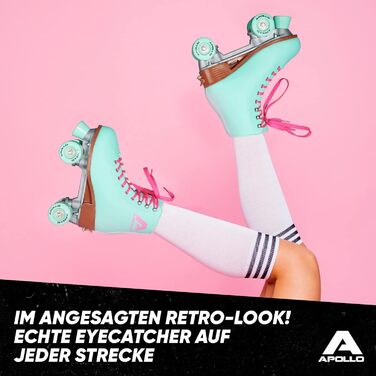 Дитячі та дорослі ролики Apollo Disco Roller - регульовані Quad-ролики, розміри 31-42, Lagoon