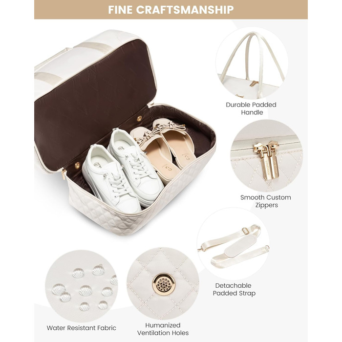 Сумка-мішок LOVEVOOK для подорожей: жіноча дорожня сумка-мішок з відділенням для взуття та мокрих речей, 2 шт. у наборі, 40 л, бежевий колір