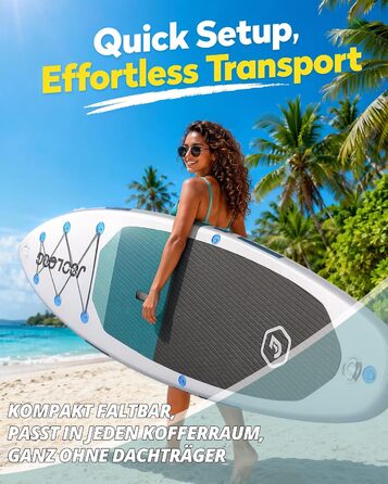 SUP дошка для плавання стоячи Premium Allround 320x81x15 см, до 200 кг, з сидінням, для 2-х осіб (біло-блакитний)