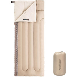 Спальний мішок Naturehike для дорослих та дітей: водонепроникний, легкий, 3-4 сезони, 190x75 см (кремово-бежевий)