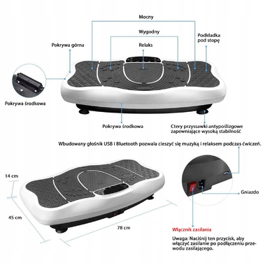 3D віброплатформа антицелюлітна з масажем стоп, пультом керування та Bluetooth
