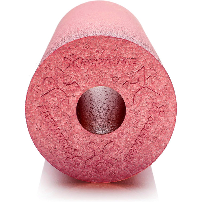 BODYMATE Фасціальний ролик стандартний, середньої жорсткості, 45 см, Ø15 см, з безкоштовною електронною книгою, професійний, червоний