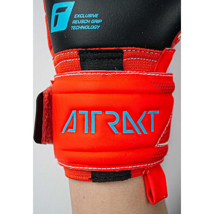 Воротарські рукавички Reusch Attrakt Gold X для дорослих, з відмінним зчепленням, внутрішнім швом, розмір 8, червоно-синьо-чорні