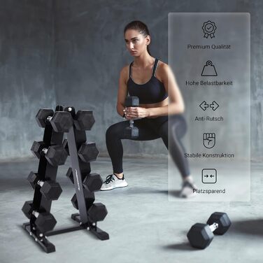 Стійка для гантелей MSPORTS, навантаження до 300 кг, органайзер для гантелей