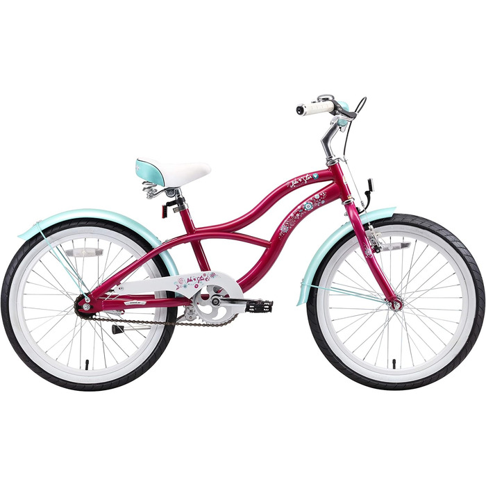 Дитячий велосипед BIKESTAR 20/24 дюйми для хлопчиків та дівчаток від 6 років | Велосипед круїзер | Тест без ризику (фіолетовий)