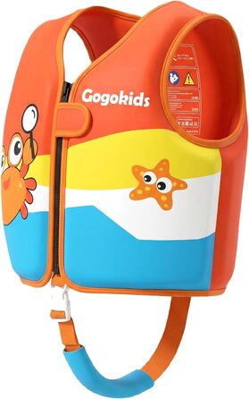 Спасальний жилет для плавання Gogokids для дітей 15-30 кг, помаранчевий, 5-8 років