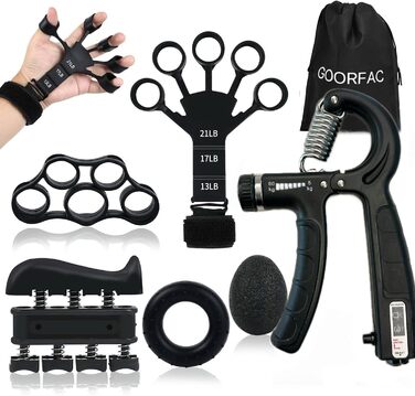 Набір для тренування сили рук та пальців Goorfa, 6 шт. Регульований тренажер для кисті та зап'ястя