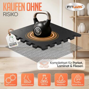 Фітнес-килимок Puzzle Anthracite 1.67 м² (18 матів) + Антиковзкий килимок в подарунок | Килимок для спорту, гімнастики, тренувань