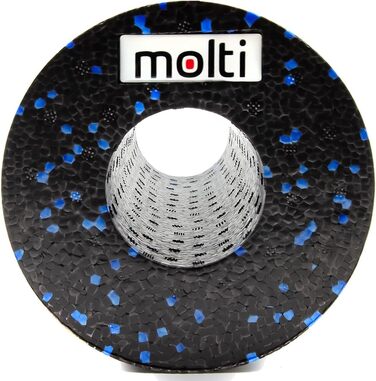 Набір для самомасажу molti: фасцієва ролика 33x14 см, дуобол 16x8 см, масажний м'яч 8 см, для спини й ніг, чорний-синій
