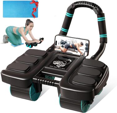 Ролер для пресу з упорами для ліктів, автоматичний відскок, тренажер для пресу для жінок та чоловіків, чорний