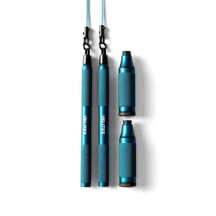 Скакалка для стрибків Velites Cyclone, ультралегка, преміум-дизайн, система 360°, блакитна