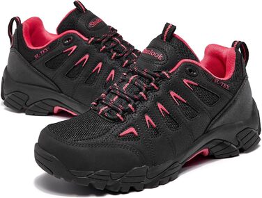 Туфлі для хайкінгу SHULOOK для жінок, водонепроникні, легкі, трекінгові, туристичні, для походів, кемпінгу, риболовлі, чорні, червоні, 38 EU