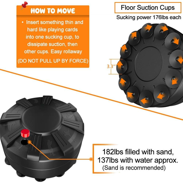 Стенд для боксерського мішка YOLEO, 175 см, чорний. Міцний боксерський тренажер для дорослих