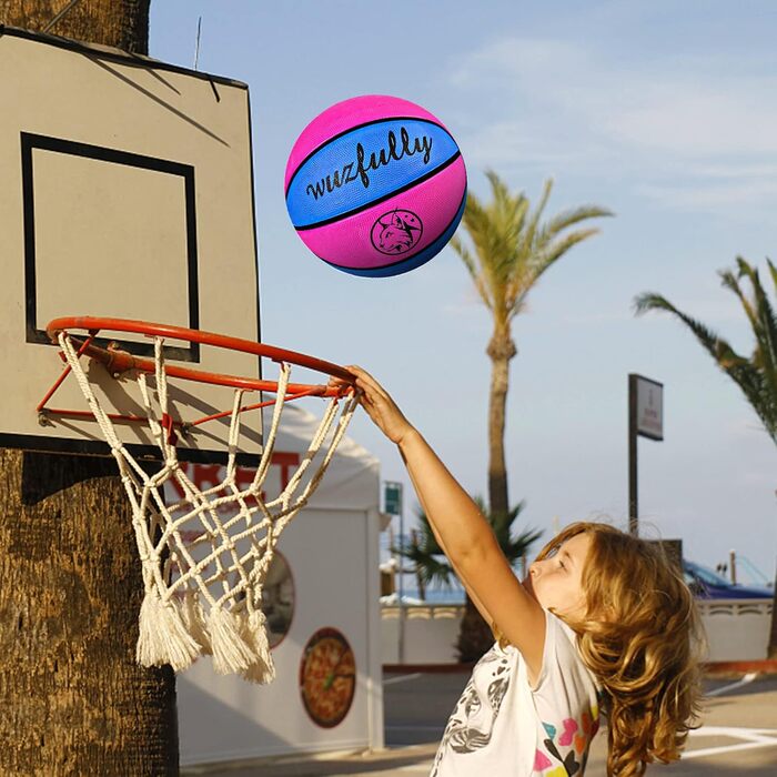 Баскетбольні м'ячі Wuzfully для дітей та дорослих для гри в приміщенні та на вулиці (3 шт., рожевий, блакитний)