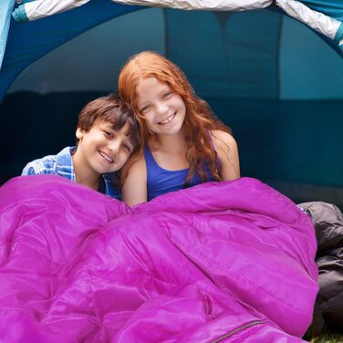 Сплячий мішок для дітей REDCAMP 175x65 см, рожевий. Теплий, зручний, регульований, для кемпінгу та відпочинку на природі. 3-сезонний