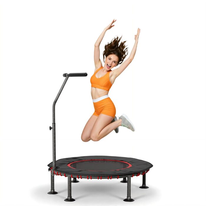 Трамплін для фітнесу LIFERUN для дому | Діаметр 102/122 см | Макс. вага 150 кг | З бортиком та ручками | Без монтажу | Для дітей та дорослих