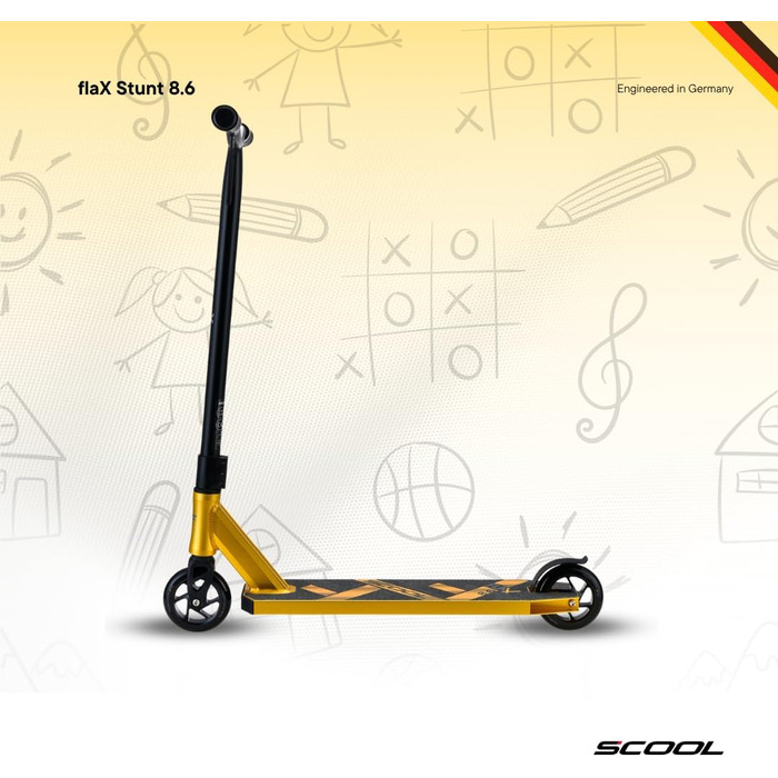 S'COOL Скутер для фристайлу – дитячий та міський скутер для дітей та підлітків (Золотий)