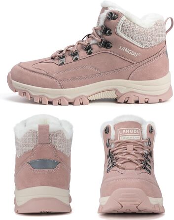 Зимові черевики для жінок, снігоступи, антиковзаючі черевики, зимові черевики, розмір 37-42 EU, 40 EU, рожеві