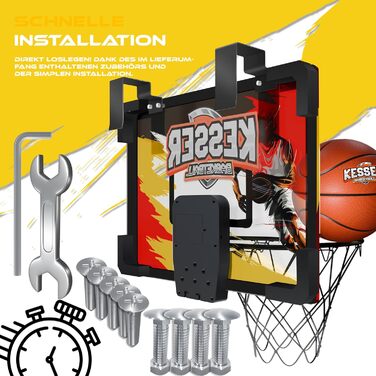 Міні-баскетбольний кошик KESSER® для дому та офісу | Баскетбольний кошик на двері | Ігровий кошик для дитячої кімнати | Баскетбольне кільце з м'ячем та насосом
