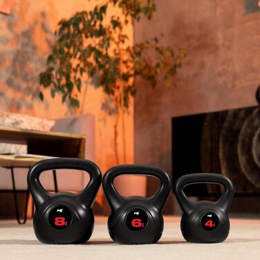 Кетлбел Hop-Sport 8 кг: пластиковий, для всього тіла, з ергономічними ручками, обладнання для домашнього фітнесу