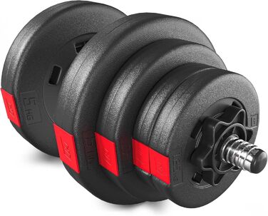 Набір гантелей Hop-Sport 20 кг / 40 кг (2 шт.) з штангою 30 мм, рифлена, зі стяжками