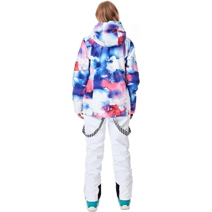 Жіночий гірськолижний костюм ALSOGO: вітро- та водонепроникний комплект з курткою та трикотажними штанами для катання на лижах, сноуборді та альпінізмі (SMNHua+Black)