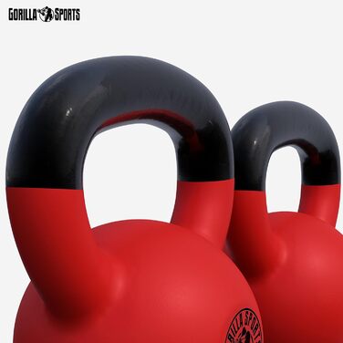Гиря GORILLA SPORTS 2-32 кг, чавунна, вінілова, для фітнесу та силових тренувань