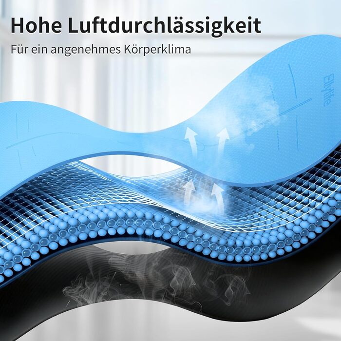 Килимок для йоги з натурального каучуку та TPE, протиковзкий, з розміткою, унікальний дизайн, з ремінєм, екологічний, для подорожей, пілатесу, йоги, фітнесу, синій, 6 мм