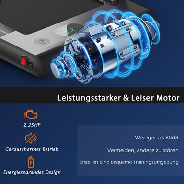 Бігова доріжка COSTWAY 2 в 1, складана, 2,25 к.с., Walking Pad під стіл, з APP, Bluetooth та пультом ДУ, 1-12 км/год, для дому, чорна